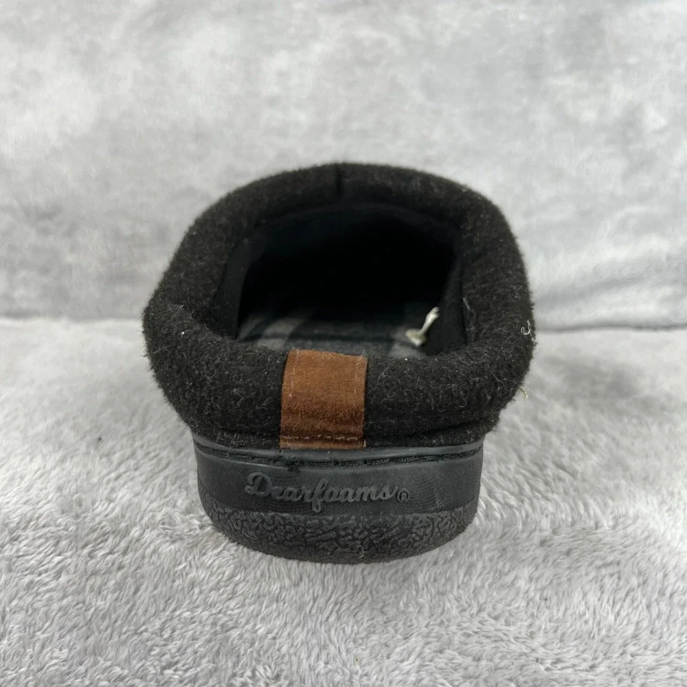 Dearfoams Wool Blend Clog Slippers 11-12 Black Men Indoor Outdoor Comfort Lounge